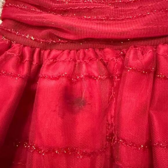 Girls Youngland Boutique Red/Black Christmas Twirl Dress Formal + Tights Size 4 - Picture 7 of 7